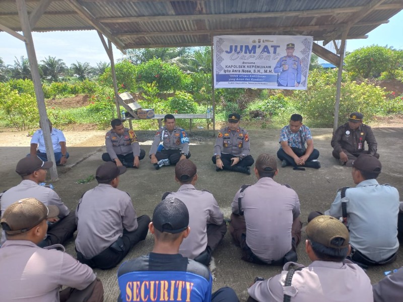 Jumat Curhat Kapolsek Kepenuhan Terima Aspirasi Dari Pihak Managemen Dan Security PT SJI Coy