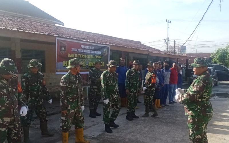 Bakti Teritorial Prima, TNI dan Masyarakat Dumai Bahu-Membahu Jaga Kebersihan