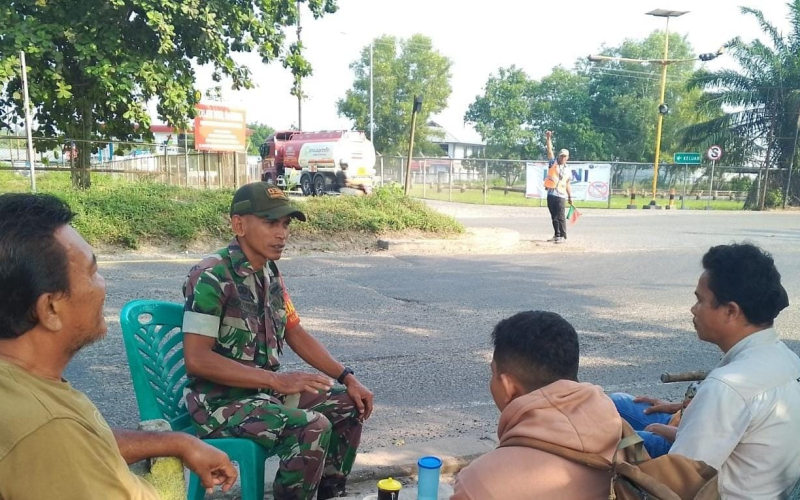 Koramil 01 Dumai Gelar Patroli Pengamanan Jalur Pipa Minyak Bersama Security PT Pertamina