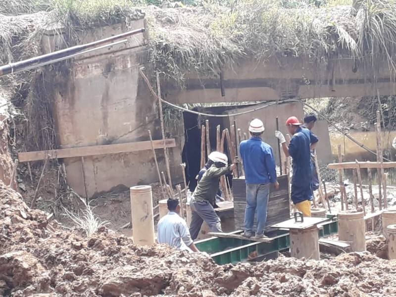 Dinas PUPR Rohul Pantau Uji Daya Dukung Tiang Pancang Pembangunan Jembatan Sei Bukit Juragan