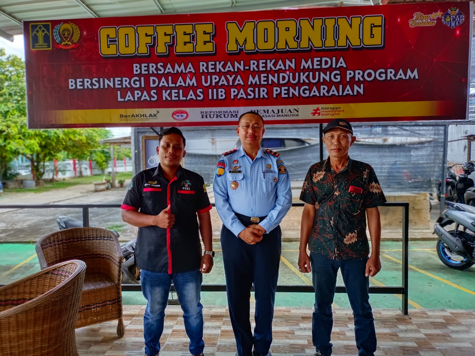 Puluhan Insan Pers Rohul Coffee Morning Bersama Jajaran Lapas Kelas IIB Pasir Pangaraian