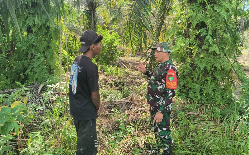 Babinsa Teluk Binjai Gencarkan Patroli Pencegahan Terjadinya Karhutla
