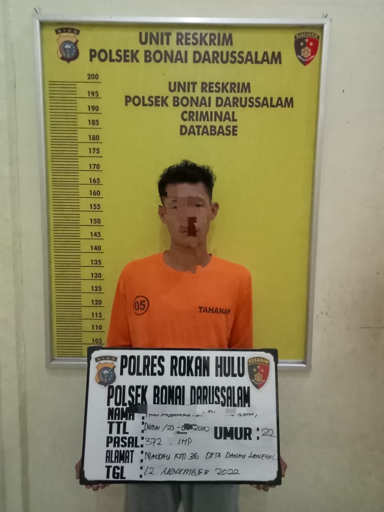 Tersangka Kasus Penggelapan Di Bonaidarussalam Diringkus Polisi Di Kabupaten Kampar