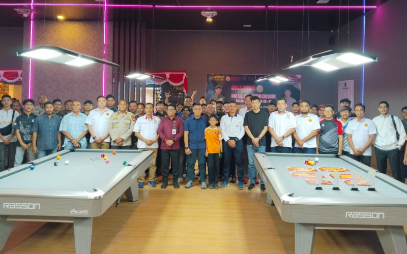 Turnamen Billiard 9 Ball Piala Dandim 0320 Dumai Meriahkan HUT RI ke-80