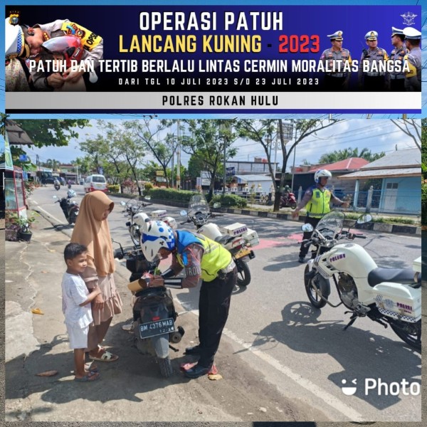 Satgas Gakkum Sat Lantas Polres Rohul Gelar Hunting System OPLK2023, Tilang Puluhan Kendaraan Bermotor
